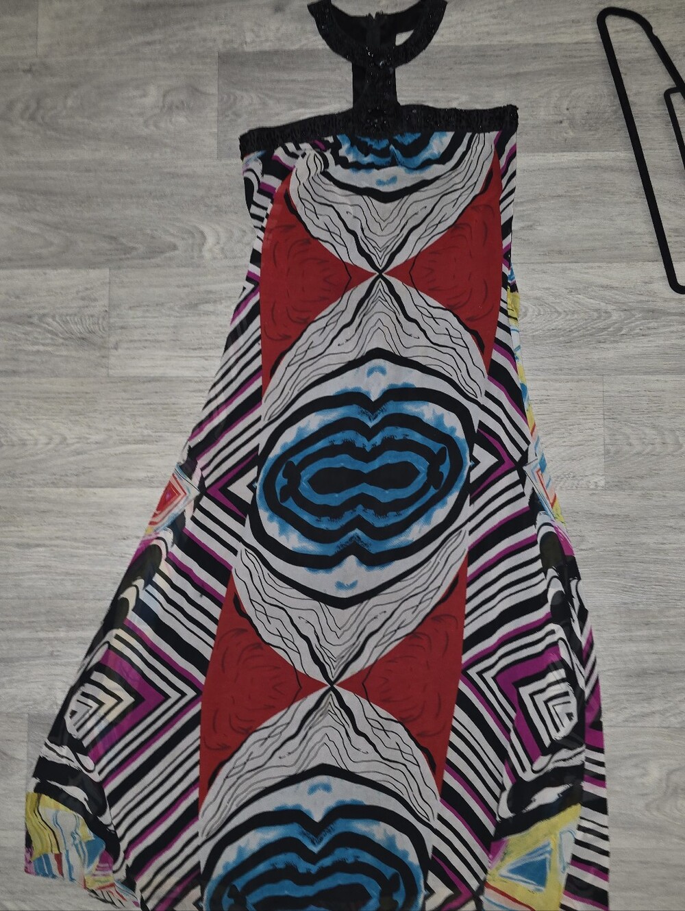 Multicolor Geometric Print Maxi Skirt